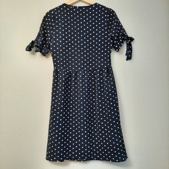 ORANGE CREEK Dress Navy Blue w/ White Polka Dot Sz XS - Picture 7 of 10